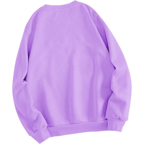 ⚡Women Purple New York 1898 Imported Graphic Crewneck Long Sleeve Sweatshirt - Picture 2 of 5